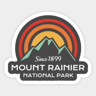 Mount Rainier National Park Retro Sticker Sticker